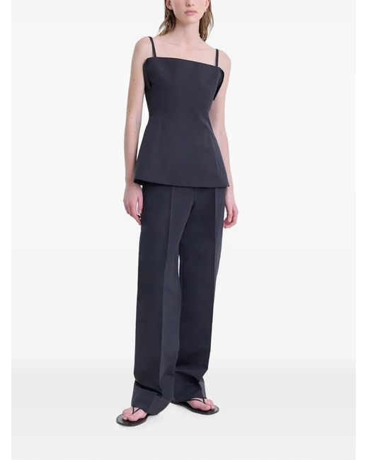 FFORME Black Sola Square-Neck Top