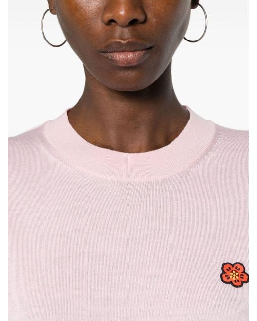 KENZO Pink Boke Flower Pullover mit kurzen Ärmeln
