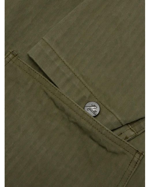 Needles Green N-3 Herringbone-Weave Button-Up Jacket for men