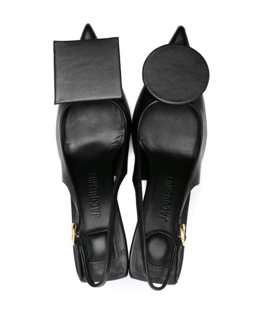 Zapatos destalonados de piel 80mm Jacquemus de color Black