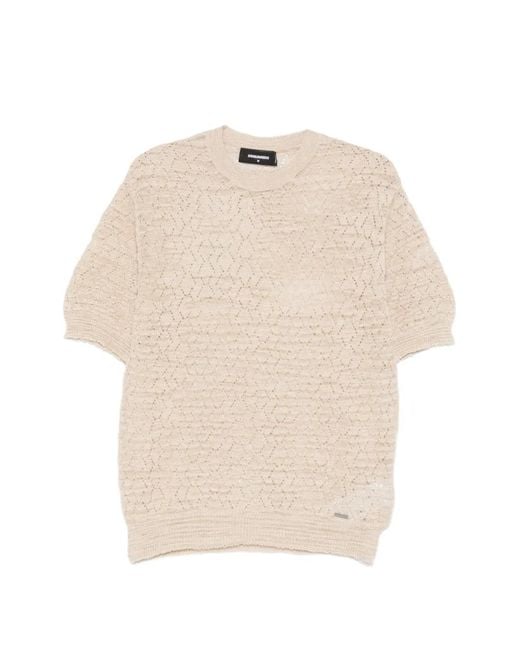 DSquared² Natural Crew-Neck T-Shirt for men