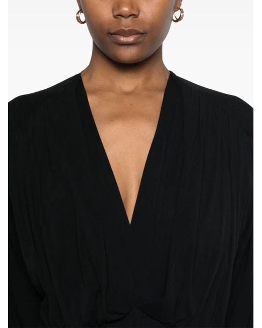 Philosophy Di Lorenzo Serafini Black Maxikleid Mit V-Ausschnitt