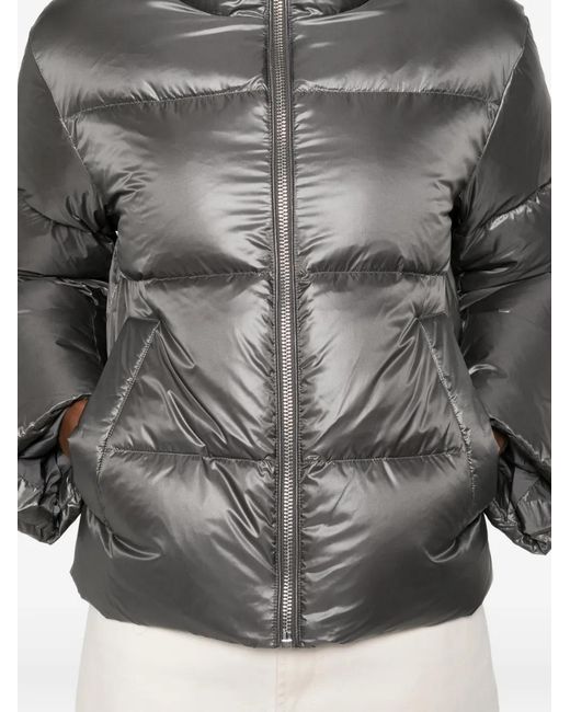 Marc O' Polo Gray Hooded Zip-Up Puffer Jacket