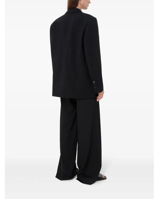 A.M.G Black Contrast-Piping Blazer