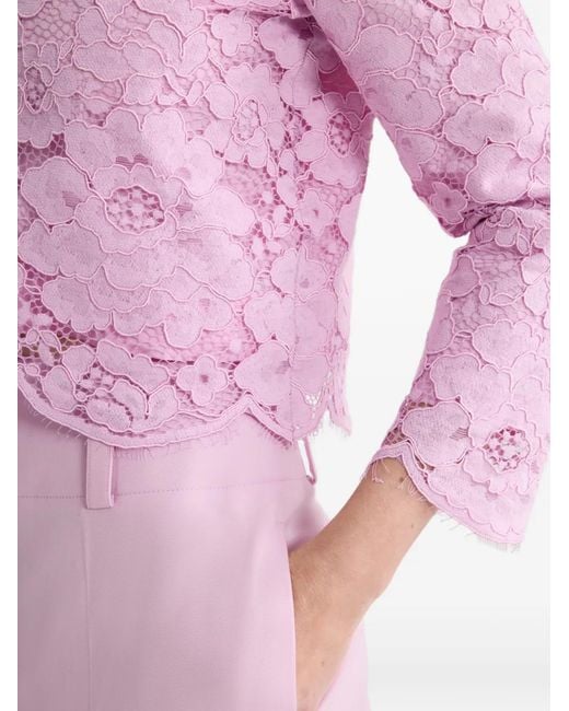 Patou Pink Lace Collarless Jacket