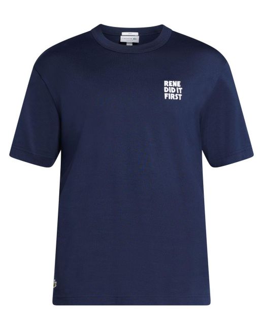 T-shirt in cotone di Lacoste in Blue da Uomo
