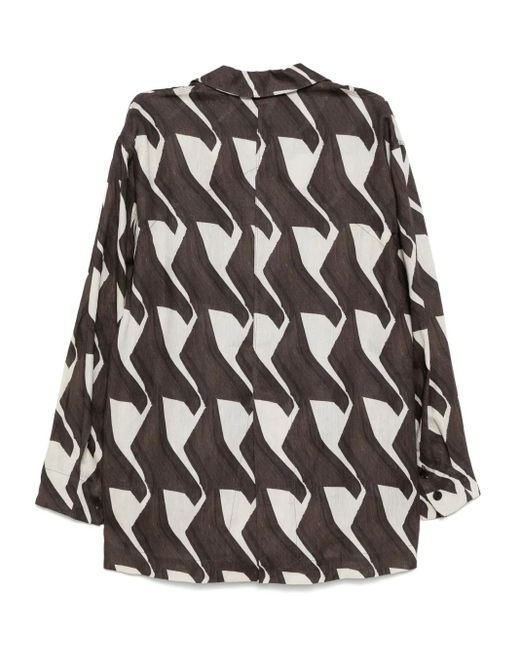 JNBY Black Blazer Imprimé À Design Ouvert Devant