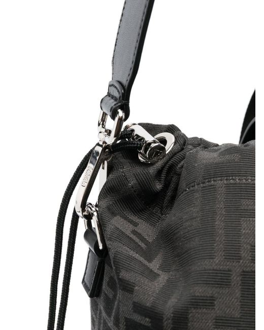 Fendi Black Ff Jacquard Backpack for men