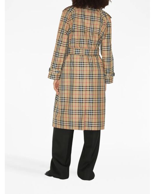 Gabardina con estampado Vintage Check Burberry de color Natural