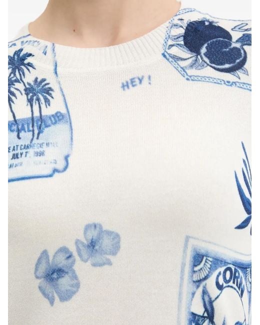 Pull À Imprimé Graphique Desigual en coloris Blue