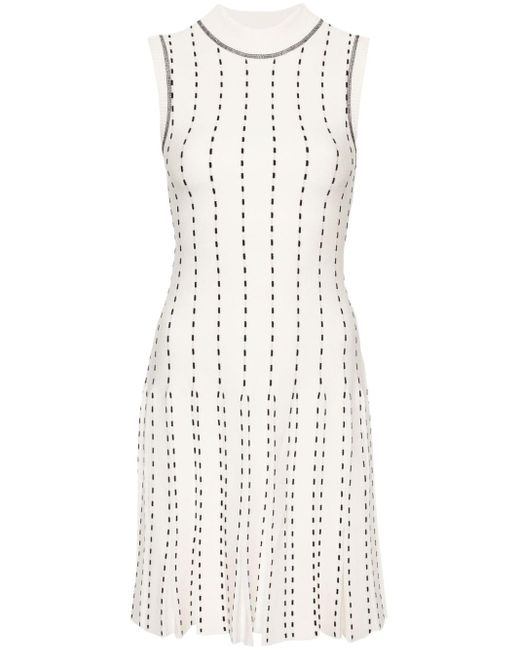 Jonathan Simkhai Geplooide Mini-jurk Met Contrasterend Stiksel in het White