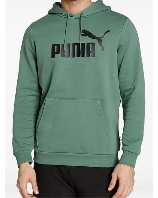 PUMA Green Logo-Print Hoodie for men