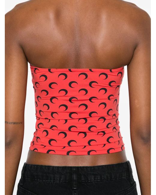 MARINE SERRE Red Moonogram-Pattern Top