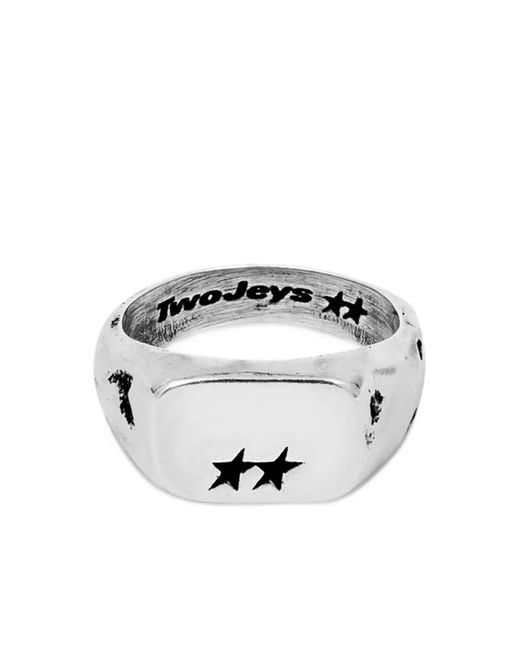 Twojeys White Star-Detail Ring