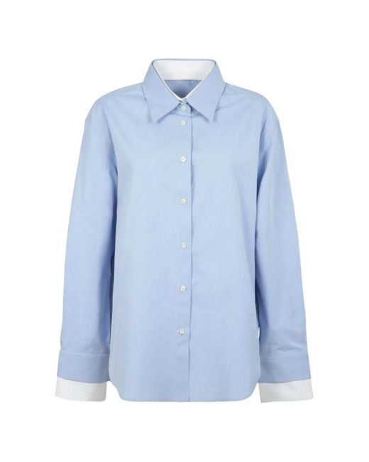 Acne Blue Chemise À Design Superposé