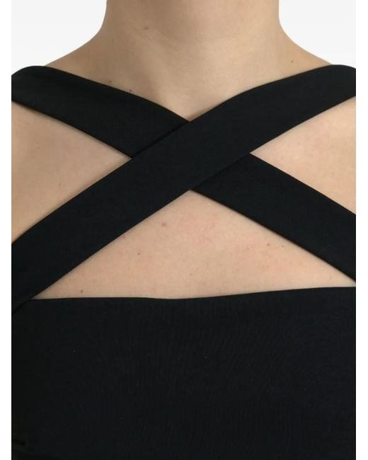 Dolce & Gabbana Black Criss-Cross Halter-Neck Dress