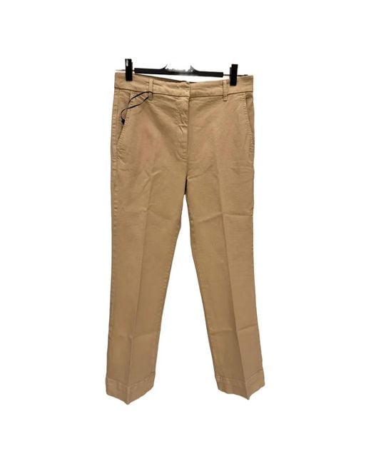 Marella Natural Mlsmaesta Logo-Patch Trousers