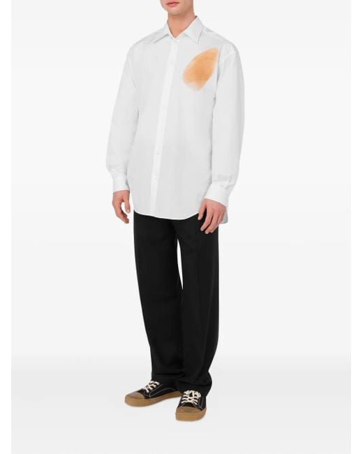 Moschino White Abstract-Print Shirt for men