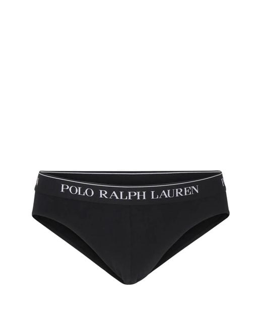 Polo Ralph Lauren Black Logo-Waistband Briefs for men