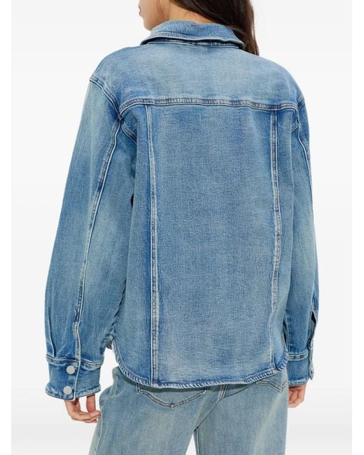Gestuz Blue Buttoned Pocketed Denim Jacket