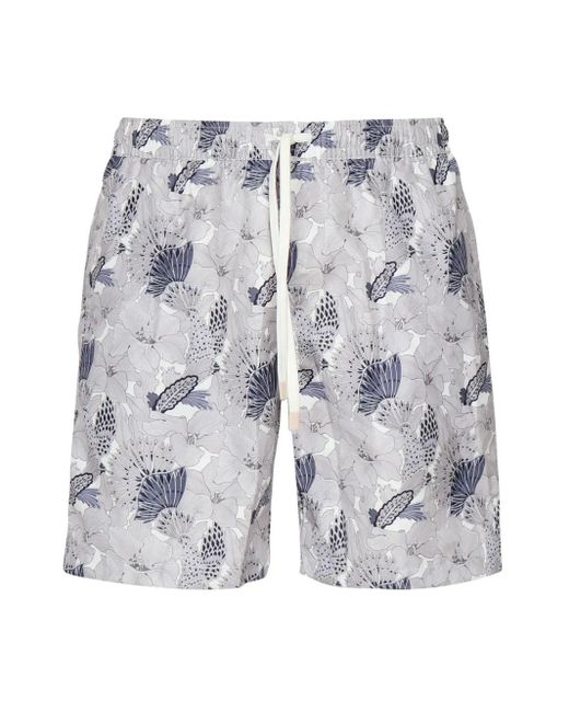 Eleventy Badeshorts Mit Blumen-Print in Blue für Herren