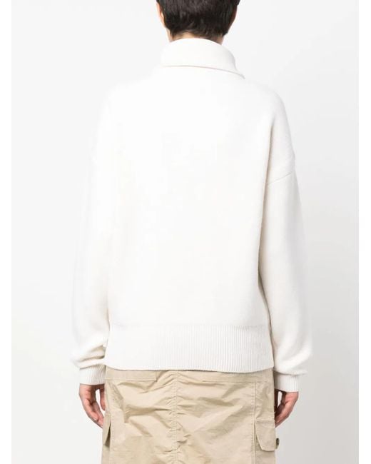 Coperni White Wool-Blend Half-Zip Jumper