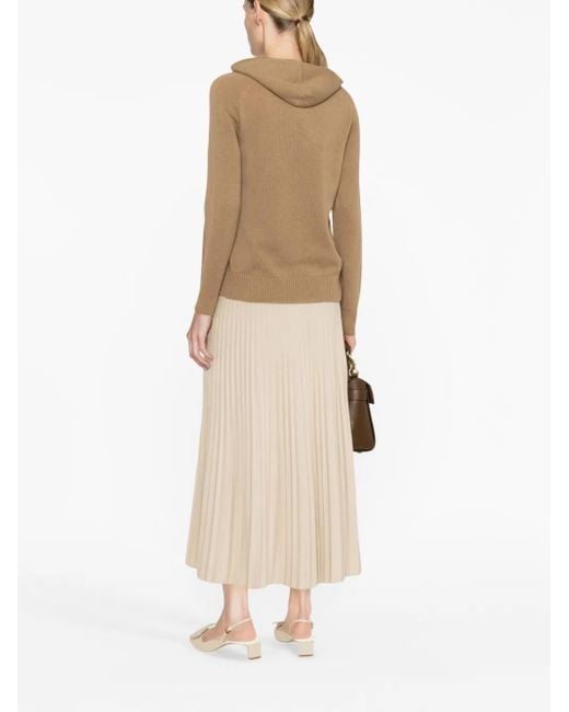 Max Mara Brown Cashmere Drawstring Hoodie
