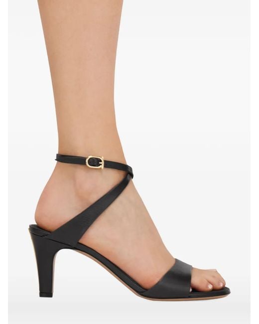 Ferragamo Brown Sandales À Talon Mi-Haut