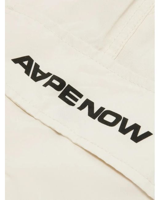 Aape By A Bathing Ape White Logo-Patch Cargo Shorts for men
