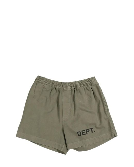GALLERY DEPT. Gray Logo-Print Cotton Shorts for men