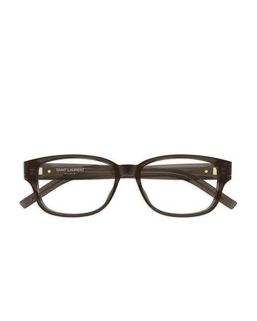 Saint Laurent Brown Rectangle-Frame Glasses