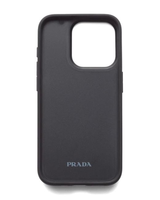 Prada Black Triangle-Logo Iphone 15 Pro Case