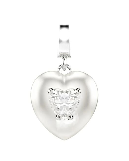 Swarovski White Idyllia Crystal-Embellished Heart-Shape Charm