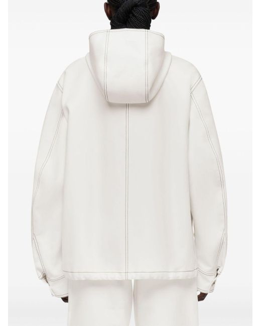 Ferragamo White Hooded Cotton Jacket