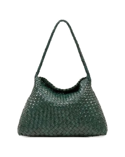 Dragon Diffusion Green Santa Maria Woven Shoulder Bag