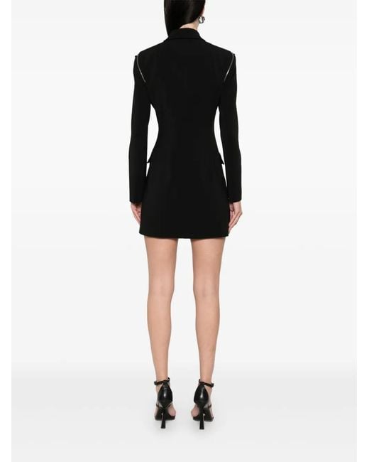 Patrizia Pepe Black Detachable-Sleeve Mini Dress