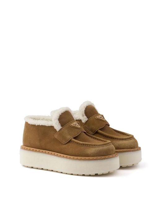 Prada Brown Suede Loafers