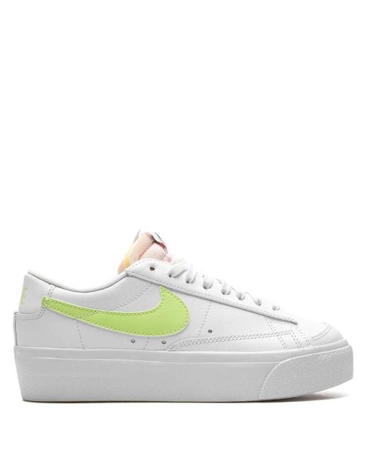 Nike Gray Blazer Low Platform "Lemon Twist" Sneakers