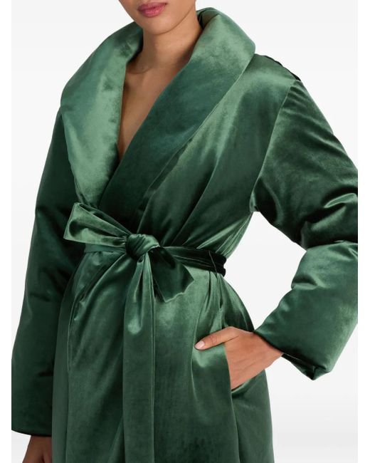 Alice + Olivia Green Ima Steppmantel mit Bindegürtel