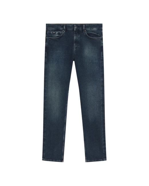 Boss Blue Logo-Patch Jeans for men