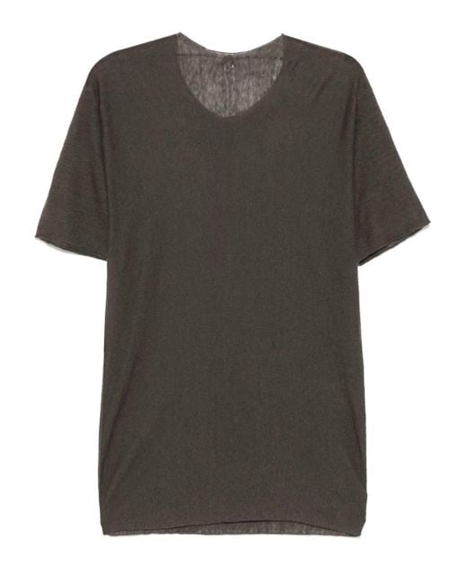 Label Under Construction Gray Cotton T-Shirt for men