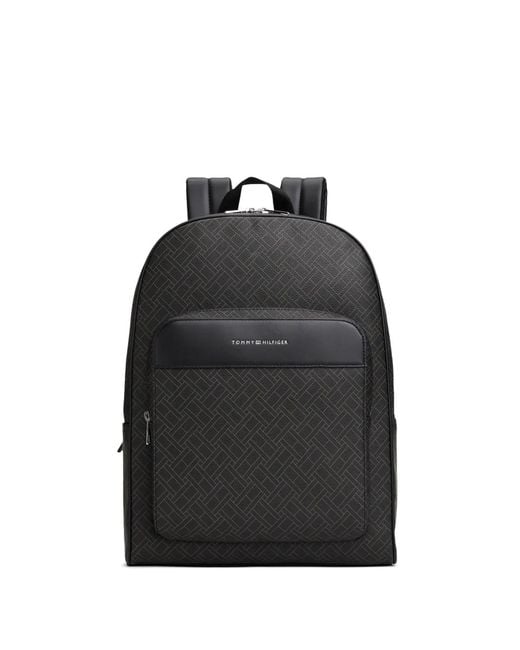 Tommy Hilfiger Black Geometric Backpack for men