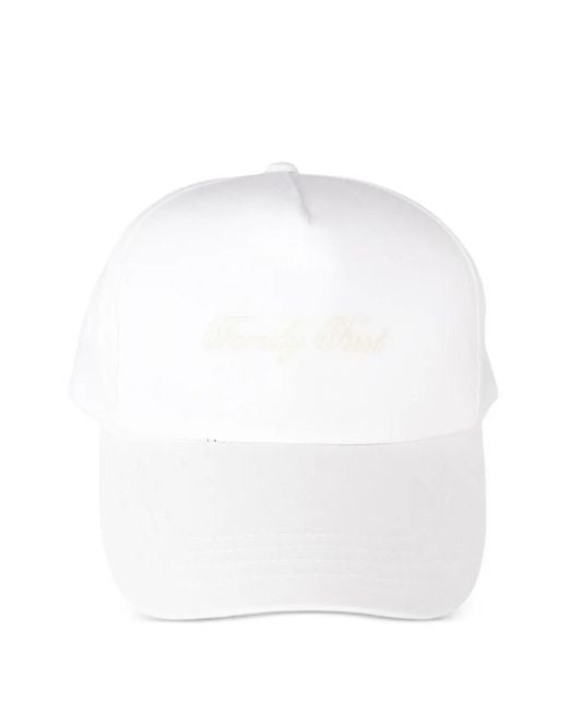 FAMILY FIRST White Embroidered-Logo Cotton Baseball Cap for men
