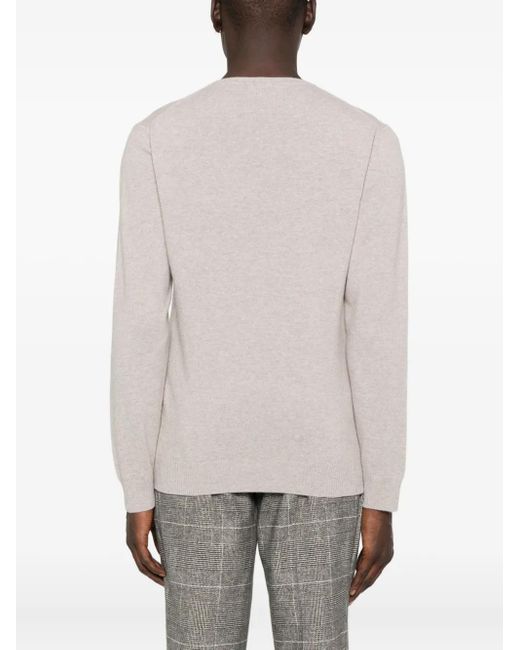 Daniele Fiesoli Natural Crew-Neck Wool-Blend Sweater for men