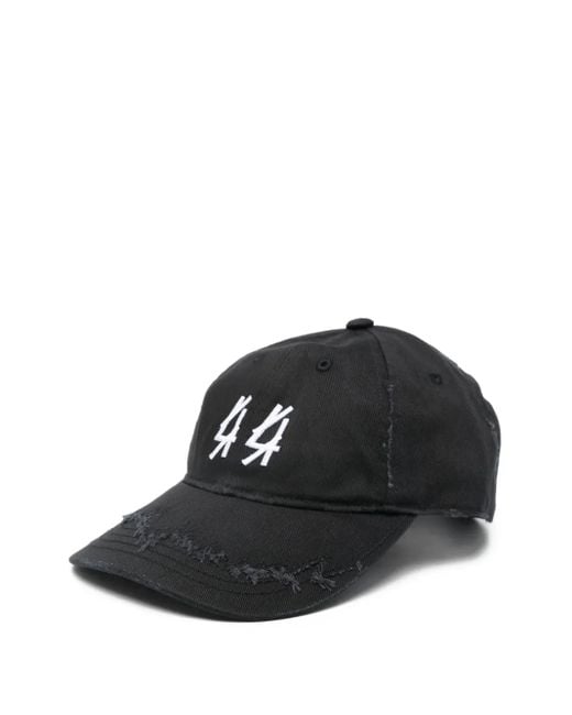 44 Label Group Black 44 Distressed Cotton Gabardine Cap for men