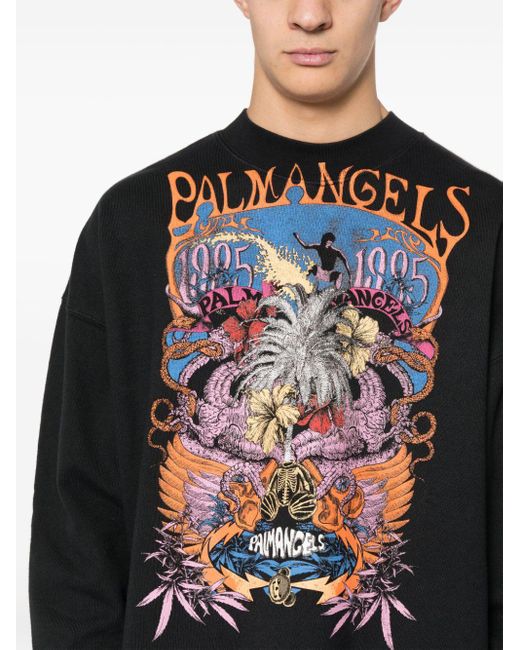 Palm Angels Sweater Met Print in het Black voor heren