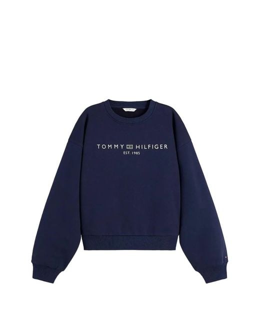 Tommy Hilfiger Blue Logo-Print Sweater