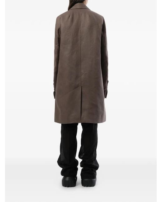 Rick Owens Gray Officer Double-Breasted Coat