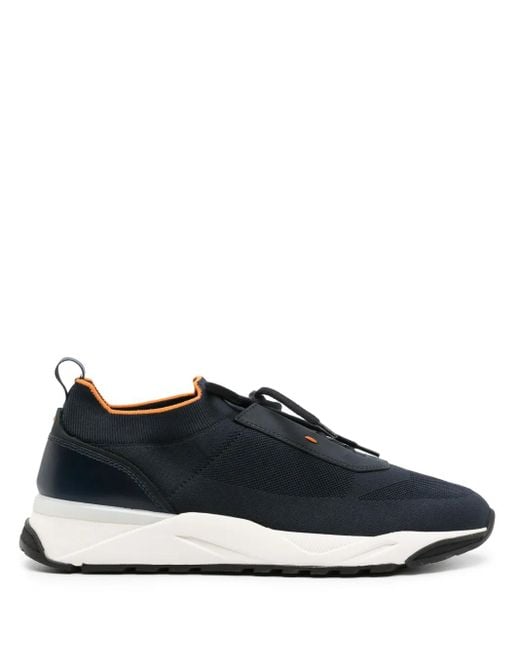 Baskets En Daim À Design Sans Lacets Santoni pour homme en coloris Blue