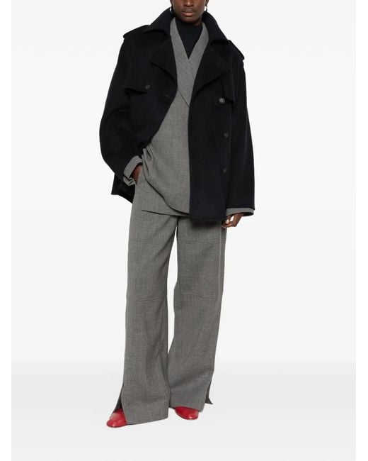 IVY & OAK Black Belted Double-Breasted Jacket